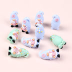 Silicone 3D Focal Beads Summer Dwarf Holding Flamingo