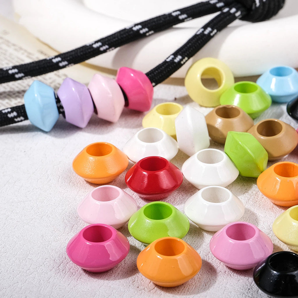 Colorful 16mm Large Hole Round Acrylic Spacer Beads 40pcs