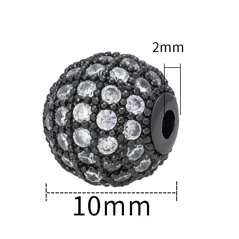 Fancy Zirconia Paved Brass Round Beads 6mm 8mm 10mm 30pcs 9