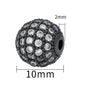 Fancy Zirconia Paved Brass Round Beads 6mm 8mm 10mm 30pcs 9