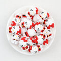 3D Christmas Kitty Silicone Focal Beads Wholesale, Santa Suit Red White Design