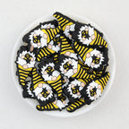 Gnome Silicone Focal Beads Wholesale, Yellow Black Striped Hat Bee Design