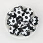 3D Black and White Soccer Ball Silicone Focal Beads 20pcs