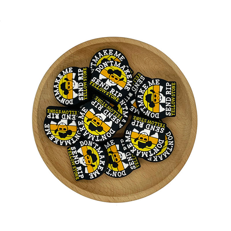 Don't Make Me Send Rip Yellow Stone Silicone Focal Beads 20pcs 2