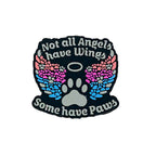 Silicone Focal Beads Angel Paw Print With Pastel Wings