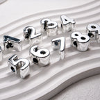 Plated Letter & Number Acrylic Beads 22x17x12mm Chunky Silver 50pcs 3