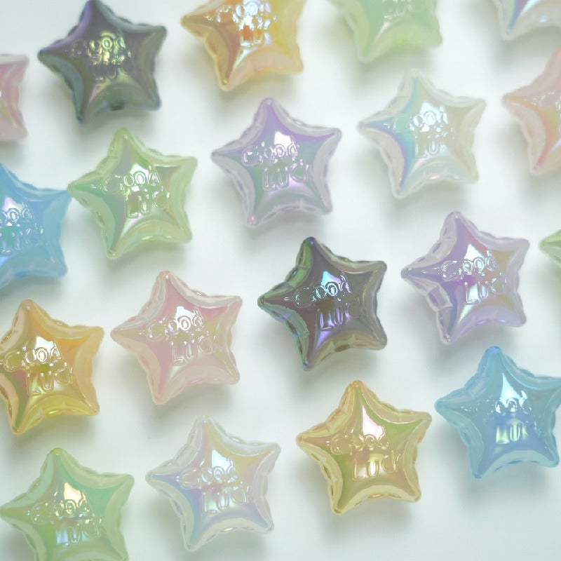 UV Finish Jelly Five-Pointed Star Acrylic Beads 25x16mm 50pcs 4