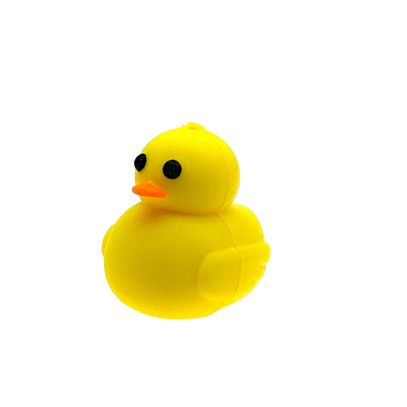 Silicone 3D Focal Beads Little Duck Vibrant Colors Glitter Speckled