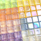 Colorful UV Finish Cube Acrylic Beads 14mm Pastel Glow 50pcs 4
