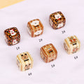 Square Acrylic Beads 14mm Leopard Puppy Pattern 10pcs 4