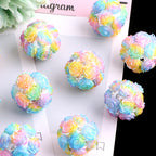 Multicolor 21mm Bubblegum Beads with Gradient Rose Flower Design 10pcs