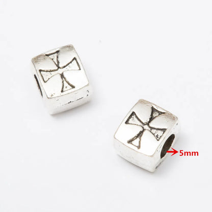 Vintage European Style Metal Beads Zinc Alloy Aged Silver Tone 50pcs 11