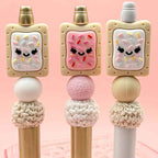 Silicone 3D Cheese Cracker Focal Beads Cute Biscuit Shape 20pcs