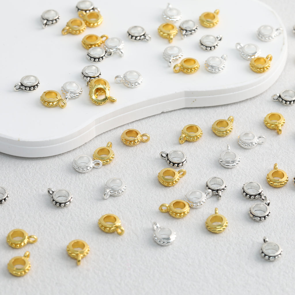 Alloy Double Hole Spacer Beads 10mm Vintage Tibetan Style 90pcs