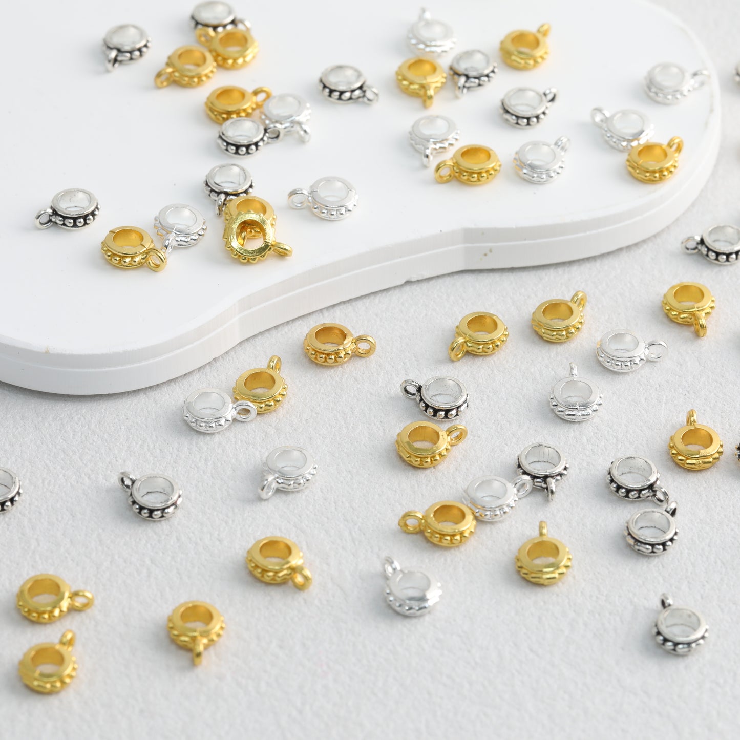Alloy Double Hole Spacer Beads 10mm Vintage Tibetan Style 90pcs
