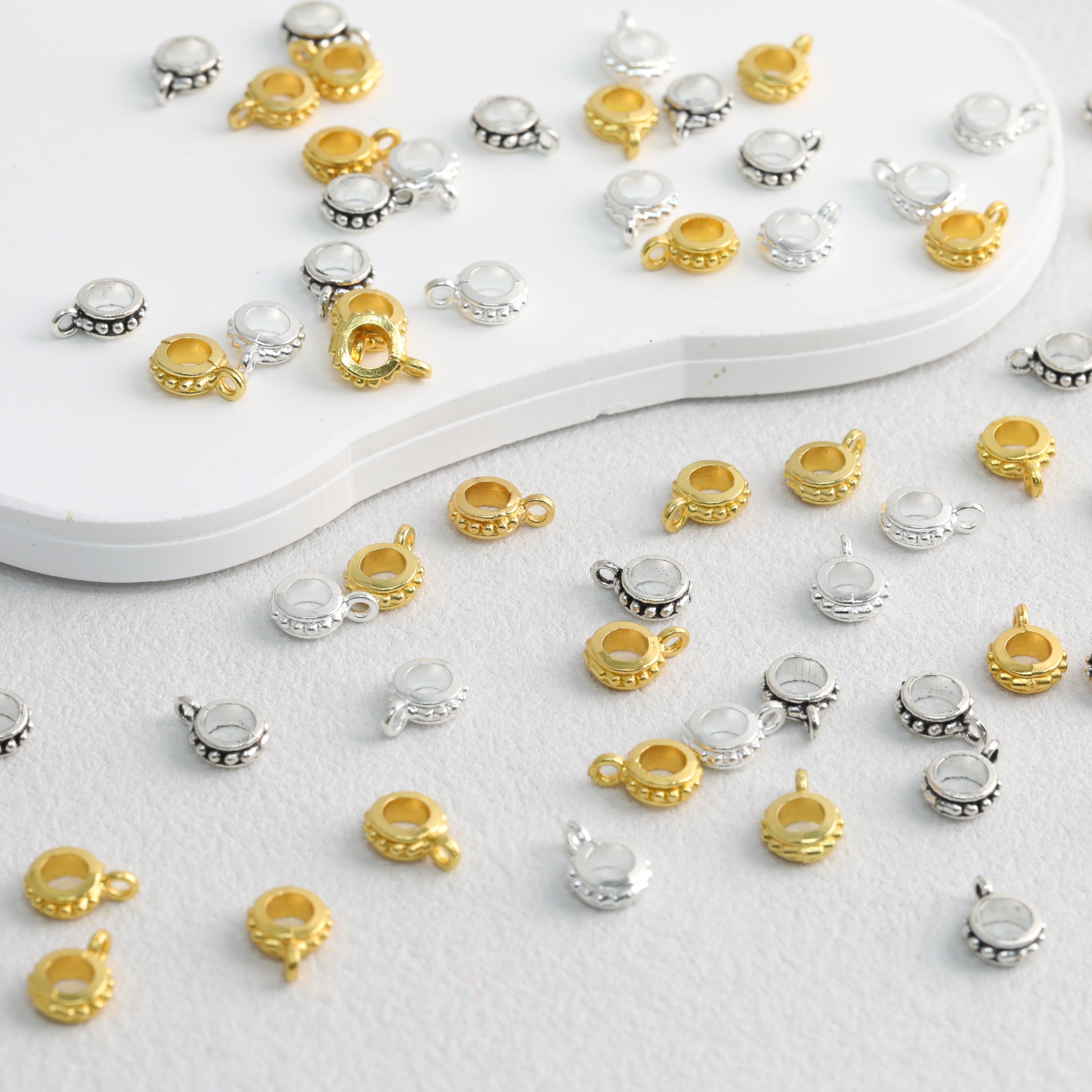 Alloy Double Hole Spacer Beads 10mm Vintage Tibetan Style 90pcs