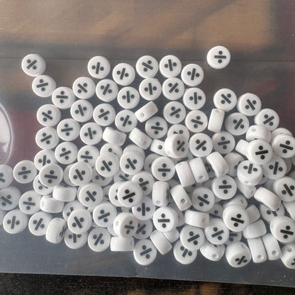 Special Character Flat Acrylic Beads 7mm 10pcs per Pack 18