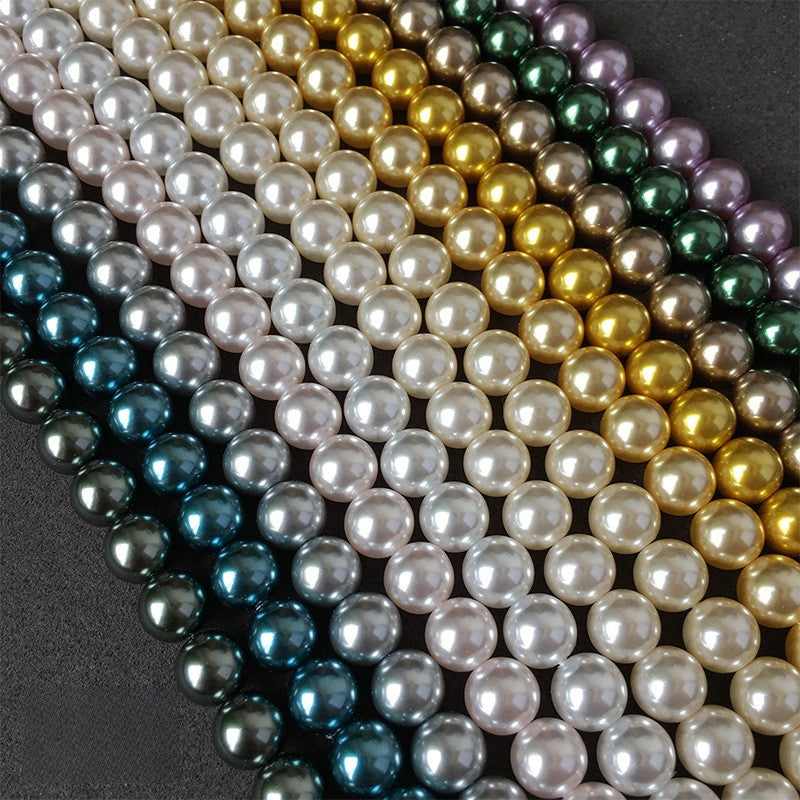 Pearl Glass Beads 10mm Imitation Smooth Lustrous 40pcs