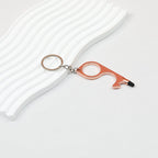 No Touch Door Opener Touchscreen Keychain Multifunctional Alloy - Rose Gold