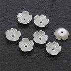 Pearl Imitation Flower Acrylic Beads 2-13mm White 100pcs 6