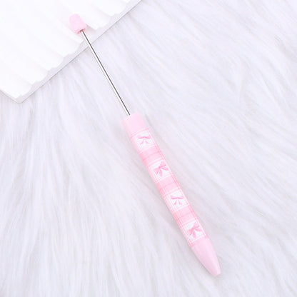 Beadable Long Pink Butterfly Pattern Ballpoint Pen for Crafting 11