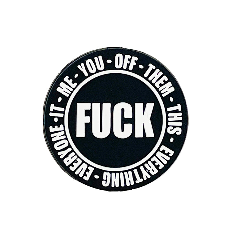 Silicone Focal Beads Bold Text Circular FUCK Edgy Style 20pcs 2