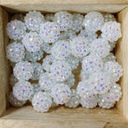 Bubblegum Round Rhinestone Beads 14mm Textured Shimmer 50pcs 13