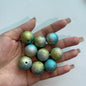 Opaque Bubblegum Beads 20mm Spray Painted Wrinkle Texture 10pcs 13