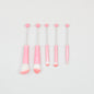 Beadable Makeup Brush Set Metal Handle Artificial Fiber Bristles 5pcs