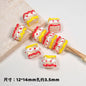 Hand Painted Square Acrylic Beads 12-14mm Colorful Enamel 10pcs 8