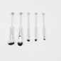 Beadable Makeup Brush Set Metal Handle Artificial Fiber Bristles 5pcs - Silver