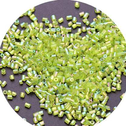 Iridescent Seed Bugle Glass Beads 3mm Mixed Colors 3000pcs 14