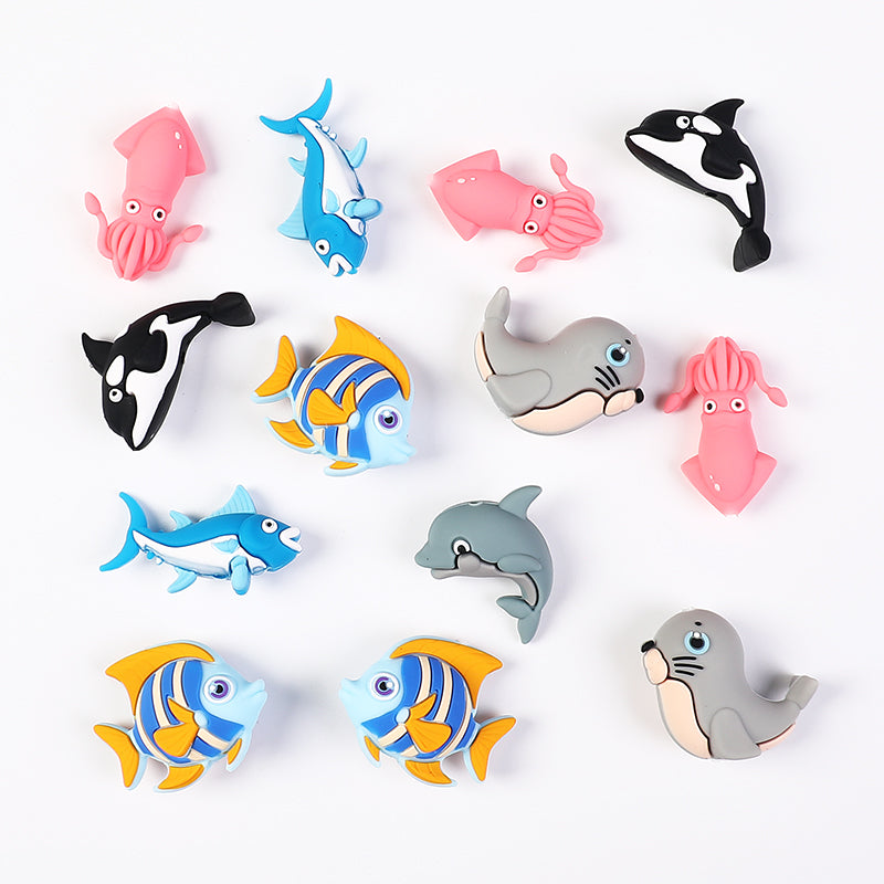 Silicone 3D Focal Beads Ocean Animals Aquatic Postures 20pcs 5