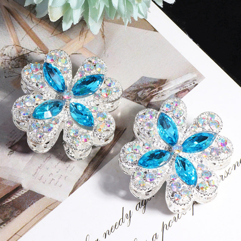Alloy Clover Rhinestone Beads 30mm Fancy Decorative Charms 3pcs 13