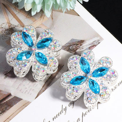 Alloy Clover Rhinestone Beads 30mm Fancy Decorative Charms 3pcs 13