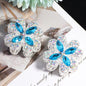 Alloy Clover Rhinestone Beads 30mm Fancy Decorative Charms 3pcs 13