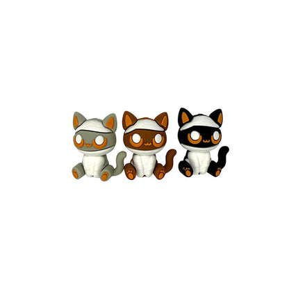 Silicone 3D Focal Beads Bandage Cat Sitting Pose 20pcs