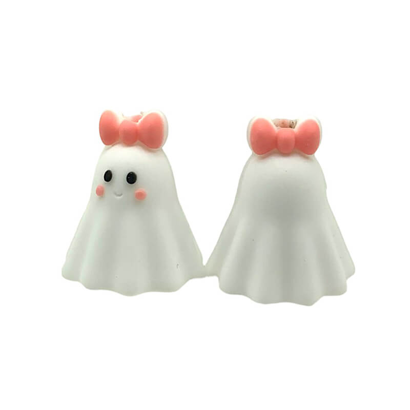 Silicone 3D Focal Beads Halloween Ghost Coral Bow Smiling Face