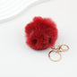 Pom Pom Keychain Fluffy Imitation Rex Rabbit Fur Ball 8cm With Lobster Clasp
