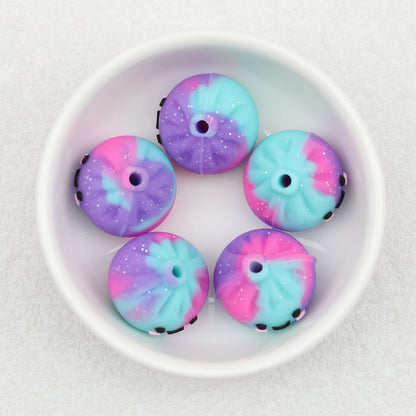Colorful 3D Glittered Silicone Steamed Stuffed Bun Focal Beads 20pcs 16