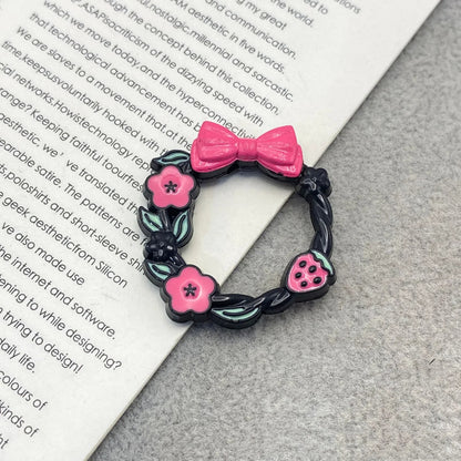 Bow Wreath Metal Beads 31mm Painted Enamel Alloy 10pcs 11
