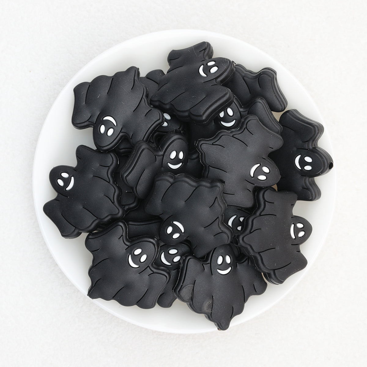 Halloween Multicolor Ghost Silicone Focal Beads 20pcs 8