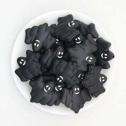 Halloween Multicolor Ghost Silicone Focal Beads 20pcs 8