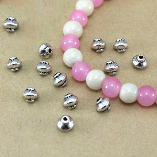 Alloy Lantern Spacer Beads 5mm Smooth Tibetan Style 50pcs 2