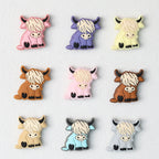 Highland Cow Silicone Focal Beads Colorful 20pcs