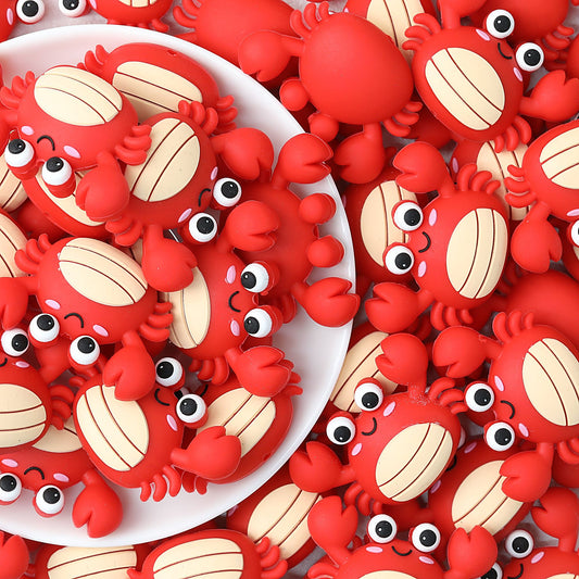 Silicone 3D Focal Beads Crab Big Eyes Smiling Face Claws