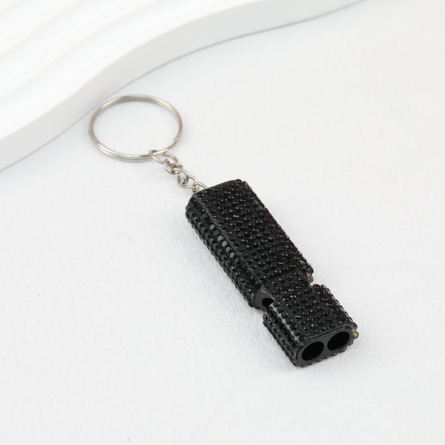 Rhinestone Whistle Keychain Self Defense Colorful Compact