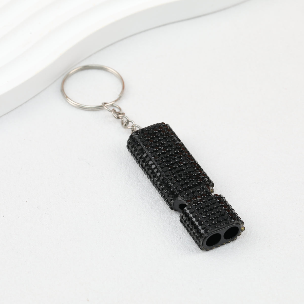 Rhinestone Whistle Keychain Self Defense Colorful Compact