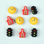 Silicone 3D Focal Beads Traffic Light Sun School Front View 20pcs 4
