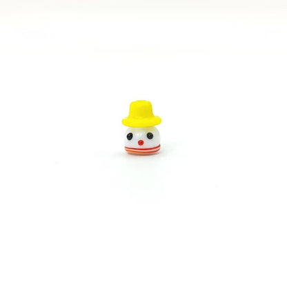 Lampwork Glass Beads Christmas Hat Snowman 15mm Hand Painted 4pcs 11